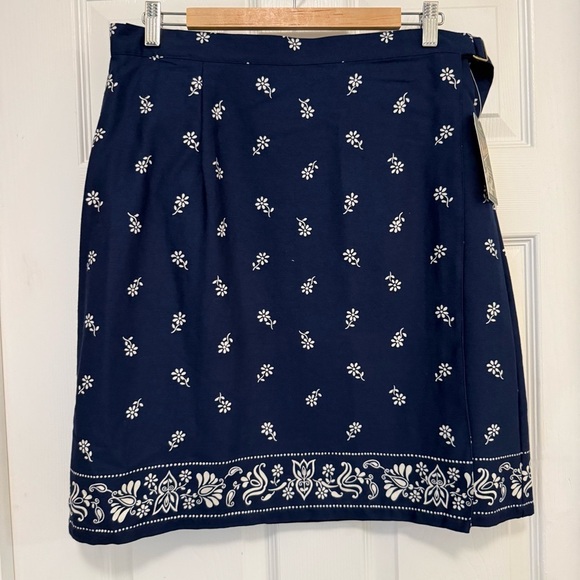 NWT Vintage Woolrich Block Print Cotton Blend True Wrap Skirt